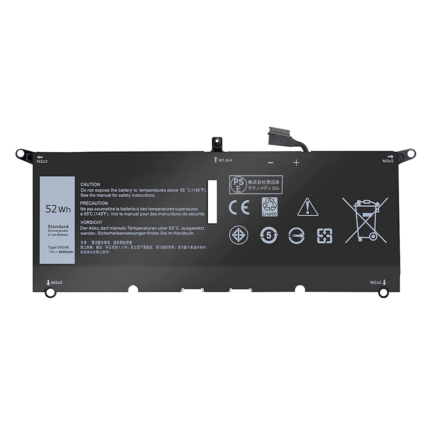 デルDell対応 XPS 13 9380 9370 7390 Latitude 13 3301 交換用バッテリー H754V 0H754V DXGH8【7.6V・6500mAh/52Wh 】 ブラック対応 適用 Inspiron 13 5390 5391 / Latitude 3301 E3301ノートパソコン 互換 バッテリー マウスパッド付き