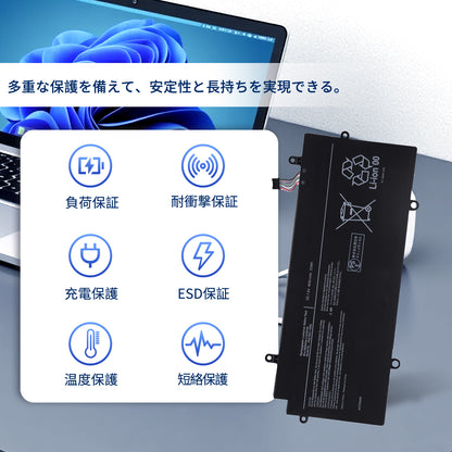 東芝対応 PA5136U-1BRS dynab00k RZ63【14.8V、3380mAh】 ブラック 対応用 PC 互換 バッテリー クリーニングシート付き 2025CR-MKJP