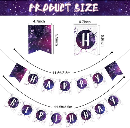 [Infashion]バースデー 食器 171個スペースギャラクシーパーティー食器セットギャラクシー宇宙テーマバースデーパーティーデコレーションソーラーシステムプラネットペーパープレートナプキンテーブルクロスとバースデーバナー24名様用パーティー用品