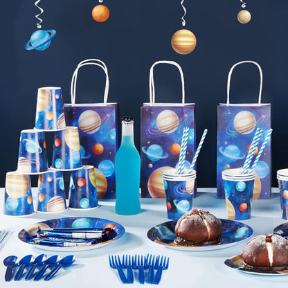 [Infashion]宇宙をテーマにしたパーティー用品は25を提供し、男の子のための宇宙の誕生日の装飾、完全なパックが含まれています、テーブルクロス.バナー
