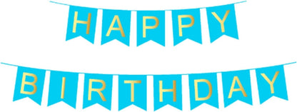 [Infashion]パーティー用品 16人セット 男の子の1歳の誕生日、青と金のテーマパーティー 子供の誕生日の装飾 バースデー 食器